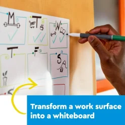 Post-it Easy Erase Permanent Marker Whiteboard Surface, 3 ft x 2 ft, Permanent Marker Wipes Away with Water, White (EE3X2)