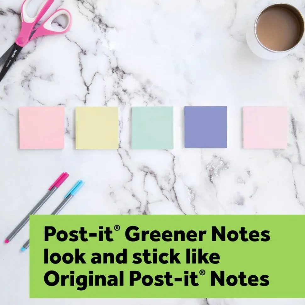 Post-it Greener 100% Recycled Paper Notes, 4 x 6 in, 5 Lined Sticky Note Pads, 100 Sheets/Pad, School Supplies and Office Products, Sweet Sprinkles
