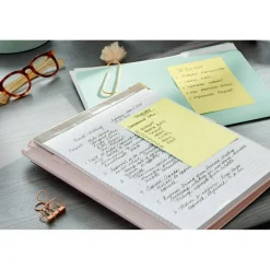 Post-it Greener Notes, 4 in. x 6 in., 12 Pads, 100 Sheets/Pad, Canary Yellow, Lined