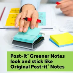 Post-it Greener Pop Up Notes, 12 Pads, 100 Sheets, 3 in x 3 in, 100% Recycled, Clean Removal, School Supplies & Office Products - R330RP12AP