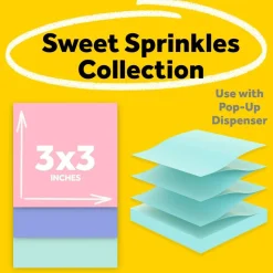 Post-it Greener Pop Up Notes, 12 Pads, 100 Sheets, 3 in x 3 in, 100% Recycled, Clean Removal, School Supplies & Office Products - R330RP12AP