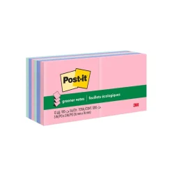 Post-it Greener Pop Up Notes, 12 Pads, 100 Sheets, 3 in x 3 in, 100% Recycled, Clean Removal, School Supplies & Office Products - R330RP12AP
