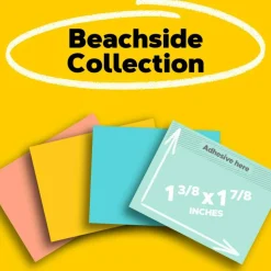 Post-it Notes, 1.38 x 1.88 in, 24 Bulk Mini Sticky Note Pads, 100 Sheets/Pad, School Supplies and Office Products, Beachside Café