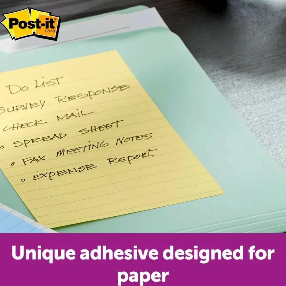 Post-it Notes, 4 x 6 in, 12 Lined Sticky Note Pads, 100 Sheets/Pad, School Supplies and Office Products, The Iconic Canary Yellow Note