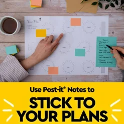 Post-it Notes, 3 x 3 in, 12 Sticky Note Pads, 100 Sheets/Pad, School Supplies and Office Products, Beachside Café