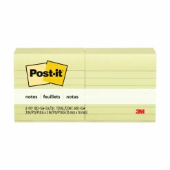 Post-it Notes, 3 x 3 in, 6 Sticky Note Pads, 100 Sheets/Pad, School Supplies and Office Products, The Iconic Canary Yellow Note
