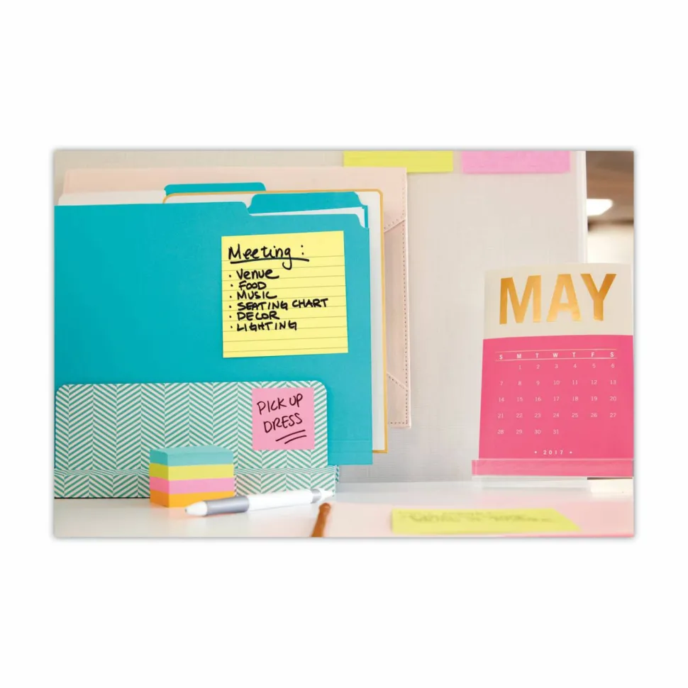 Post-it Notes, Lined, 4" x 4", Canary Yellow, 300 Sheets, Pack Of 1 Pad