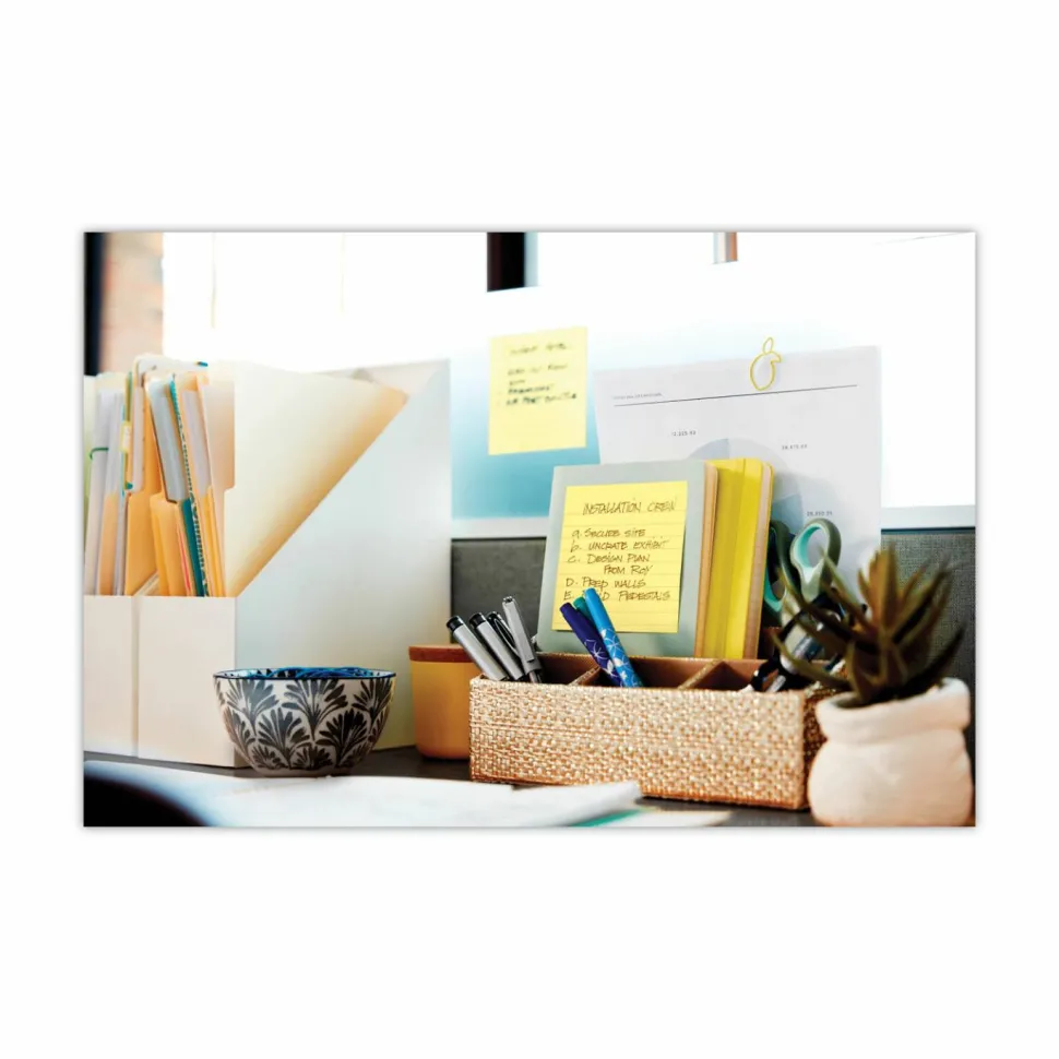 Post-it Notes, Lined, 4" x 4", Canary Yellow, 300 Sheets, Pack Of 1 Pad