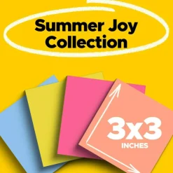 Post-it Notes Super Sticky Note Pads in Summer Joy Collection Colors, 3