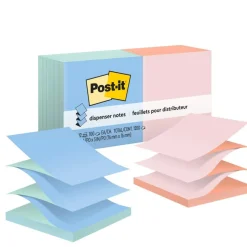 Post-it Pop Up Notes, 3 x 3 in, 12 Sticky Note Pads, 100 Sheets/Pad, Accordion Sticky Notes Works with Pop Up Dispenser, Beachside Café