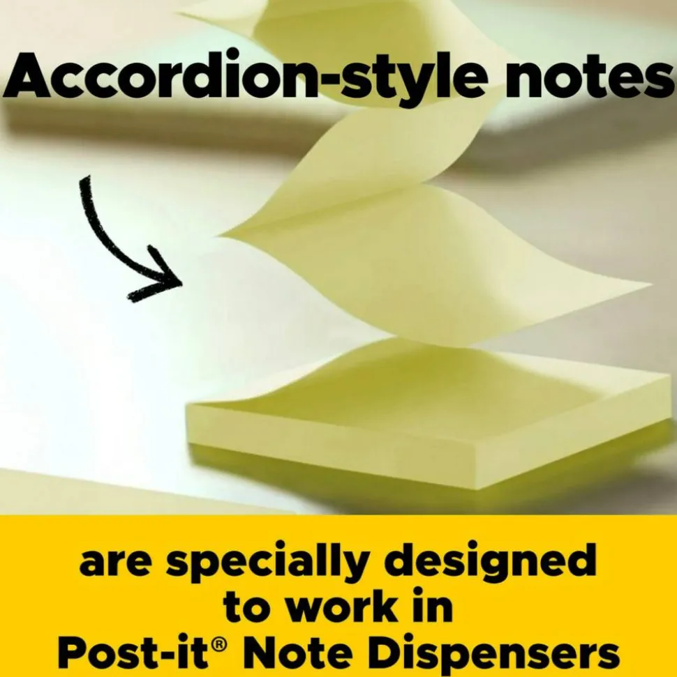 Post-it Pop Up Notes, 3 x 3 in, 12 Sticky Note Pads, 100 Sheets/Pad, School Supplies, Accordion Sticky Notes Works with Pop Up Dispenser, Poptimistic