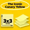 Post-it Pop Up Notes, 3 x 3 in, 6 Lined Sticky Note Pads, 100 Sheets/Pad, Accordion Sticky Notes Works with Pop Up Dispenser, Canary Yellow