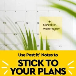 Post-it Pop Up Notes, 3 x 3 in, 6 Lined Sticky Note Pads, 100 Sheets/Pad, Accordion Sticky Notes Works with Pop Up Dispenser, Canary Yellow
