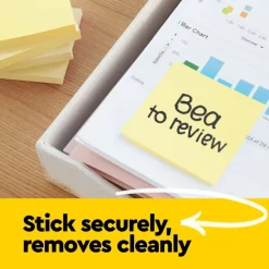 Post-it Pop Up Notes, 3 x 3 in, 6 Lined Sticky Note Pads, 100 Sheets/Pad, Accordion Sticky Notes Works with Pop Up Dispenser, Canary Yellow