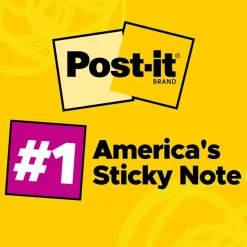 Post-it Pop Up Notes, 3 x 3 in, 12 Sticky Note Pads, 100 Sheets/Pad, Accordion Sticky Notes Works with Pop Up Dispenser, Canary Yellow
