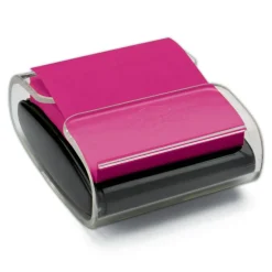 Post-it Pop Up Notes Dispenser, 3 in x 3 in, 1 Dispenser, 2 Pads, 45 Sheets/Pad, Black Base Clear Top, Sticky Notes Holder for Desk or Classroom