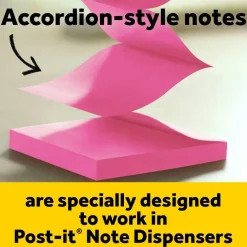 Post-it Pop Up Notes Dispenser, 3 in x 3 in, 1 Dispenser, 2 Pads, 45 Sheets/Pad, Black Base Clear Top, Sticky Notes Holder for Desk or Classroom