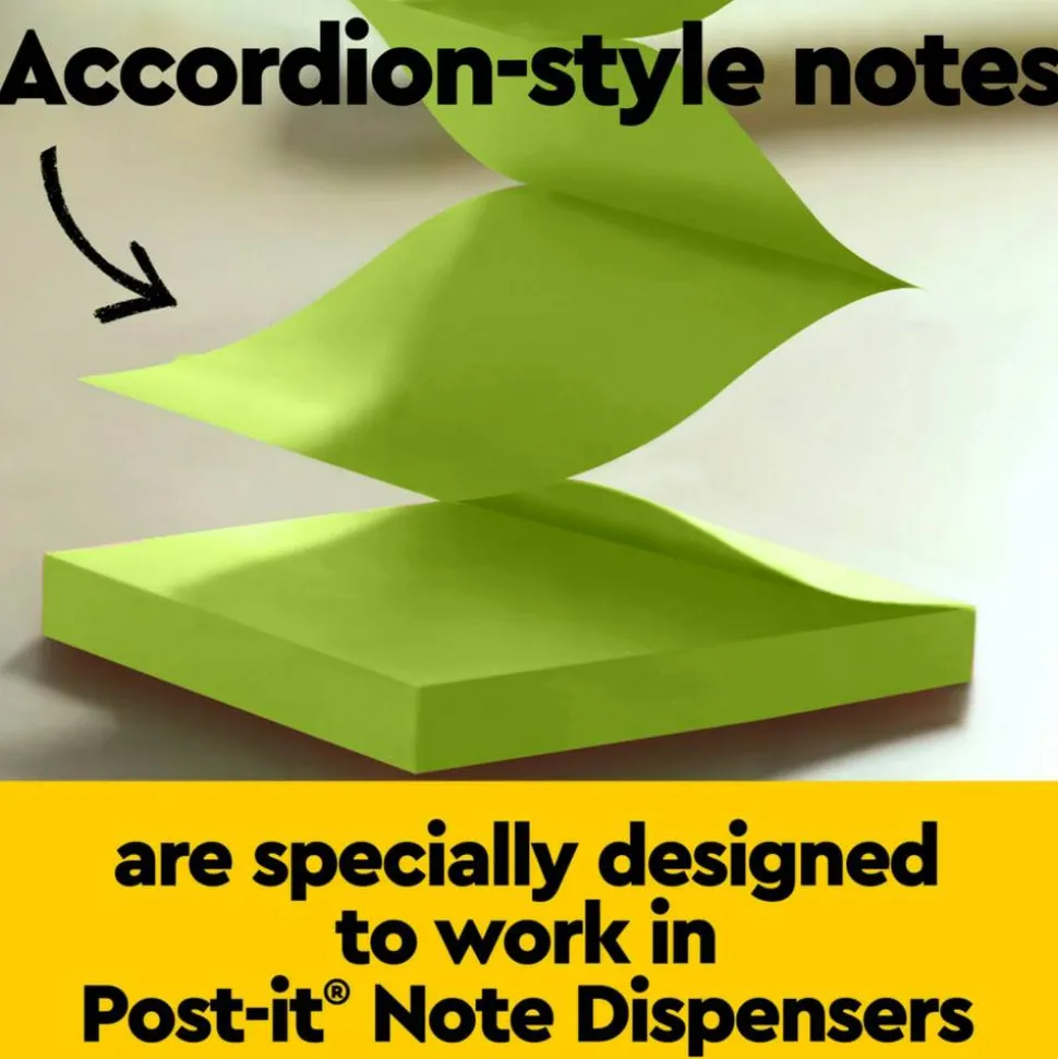 Post-it Pop-up Notes, 3 x 3 in, 12 Sticky Note Pads, 100 Sheets/Pad, School Supplies and Office Products, Accordion Sticky Notes, Floral Fantasy