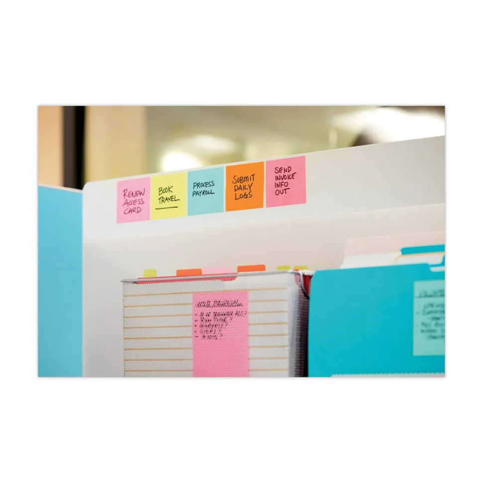 Post-it Super Sticky Notes, 3 x 3 in, 24 Bulk Sticky Note Pads, 70 Sheets/Pad, 2X the Sticking Power, School Supplies, Supernova Neons