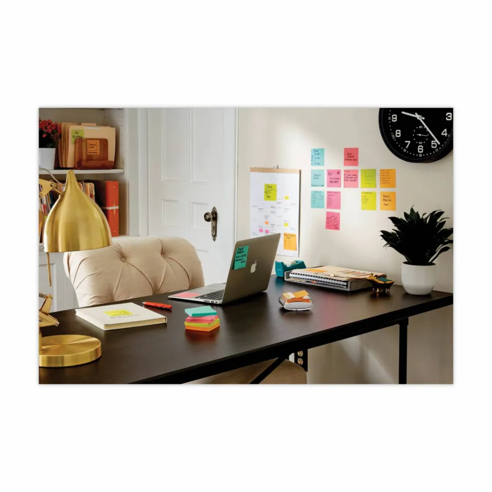 Post-it Super Sticky Notes, 3 x 3 in, 24 Bulk Sticky Note Pads, 70 Sheets/Pad, 2X the Sticking Power, School Supplies, Supernova Neons