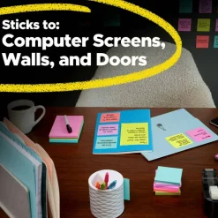 Post-it Super Sticky Notes, 24 Pads, 90 Sheets, 3 in x 3 in, 2x Sticking Power, School Supplies & Office Products - 65424SSCP