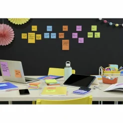 Post-it Super Sticky Notes, 3 x 3 in, 12 Sticky Note Pads, 90 Sheets/Pad, 2X the Sticking Power, School Supplies and Office Products, Neon Fizz