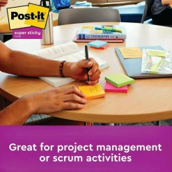 Post-it Super Sticky Notes, 3 x 3 in, 24 Bulk Sticky Note Pads, 90 Sheets/Pad, 2X the Sticky Power, School Supplies and Office Products, Energy Boost