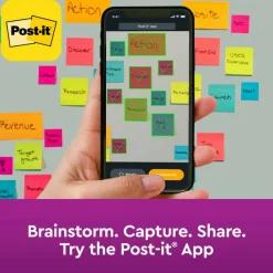 Post-it Super Sticky Notes, 3 x 3 in, 5 Sticky Note Pads, 90 Sheets/Pad, 2X the Sticking Power, School Supplies and Office Products, Energy Boost