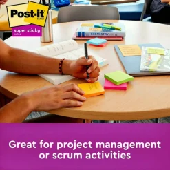 Post-it Super Sticky Notes, 3 x 3 in, 5 Sticky Note Pads, 90 Sheets/Pad, 2X the Sticking Power, School Supplies and Office Products, Energy Boost