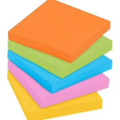 Post-it Super Sticky Notes, 3 x 3 in, 5 Sticky Note Pads, 90 Sheets/Pad, 2X the Sticking Power, School Supplies and Office Products, Energy Boost