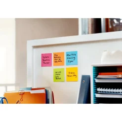 Post-it Super Sticky Notes, 3 x 3 in, 5 Sticky Note Pads, 90 Sheets/Pad, 2X the Sticking Power, School Supplies and Office Products, Energy Boost
