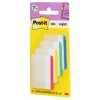 Post-it Durable Tabs, 2 in. x 1.5 in. Pack of 24 Tabs, Beige, Green, Red, Canary Yellow