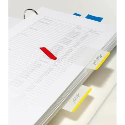 Post-it Durable Tabs, 2 in. x 1.5 in. Pack of 24 Tabs, Beige, Green, Red, Canary Yellow