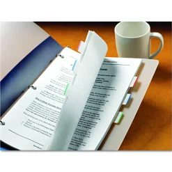 Post-it Durable Tabs, 1" x 1 1/2", Blue/Green/Red Color Bars, 22 Flags Per Pad, Pack Of 3 Pads