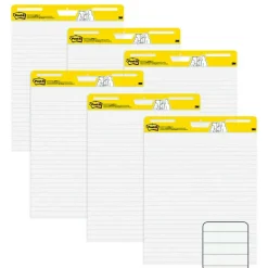 Post-it Easel Pads, 25 in x 30 in, 6 Pads, 30 Sheets/Pad, 30 Sheets/Pad, Lined, Great for Virtual Teachers and Students, White