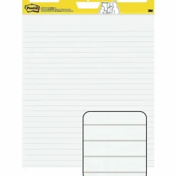 Post-it Easel Pads, 25 in x 30 in, 6 Pads, 30 Sheets/Pad, 30 Sheets/Pad, Lined, Great for Virtual Teachers and Students, White