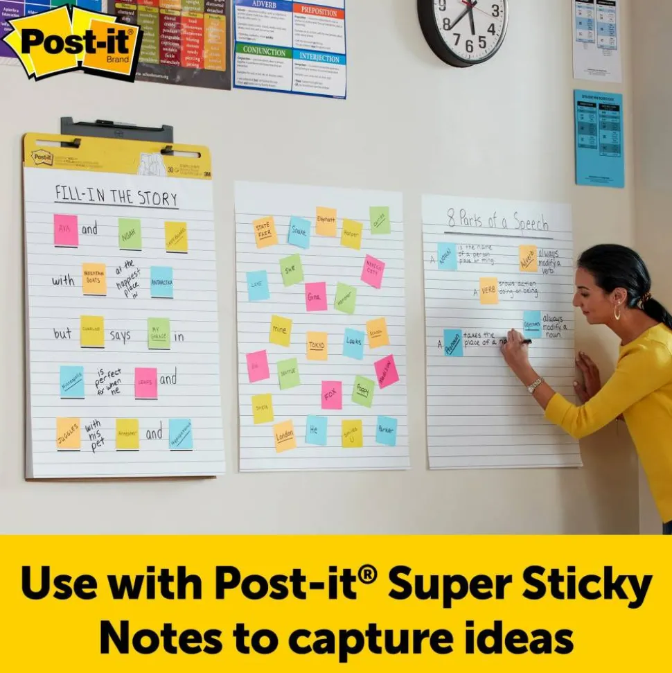 Post-it Easel Pads, 25 in x 30 in, 6 Pads, 30 Sheets/Pad, 30 Sheets/Pad, Lined, Great for Virtual Teachers and Students, White