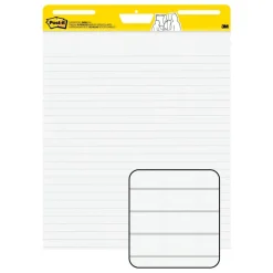 Post-it Easel Pads, 25 in x 30 in, 6 Pads, 30 Sheets/Pad, 30 Sheets/Pad, Lined, Great for Virtual Teachers and Students, White