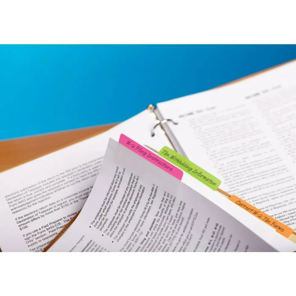 Post-it Filing Tabs, 2 in. x 1.5 in., Pack of 24 Tabs