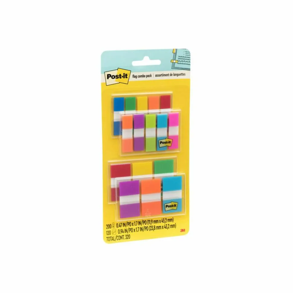 Post-it Flag Multipack, 1/2" And 1", Assorted Colors, Pack Of 320