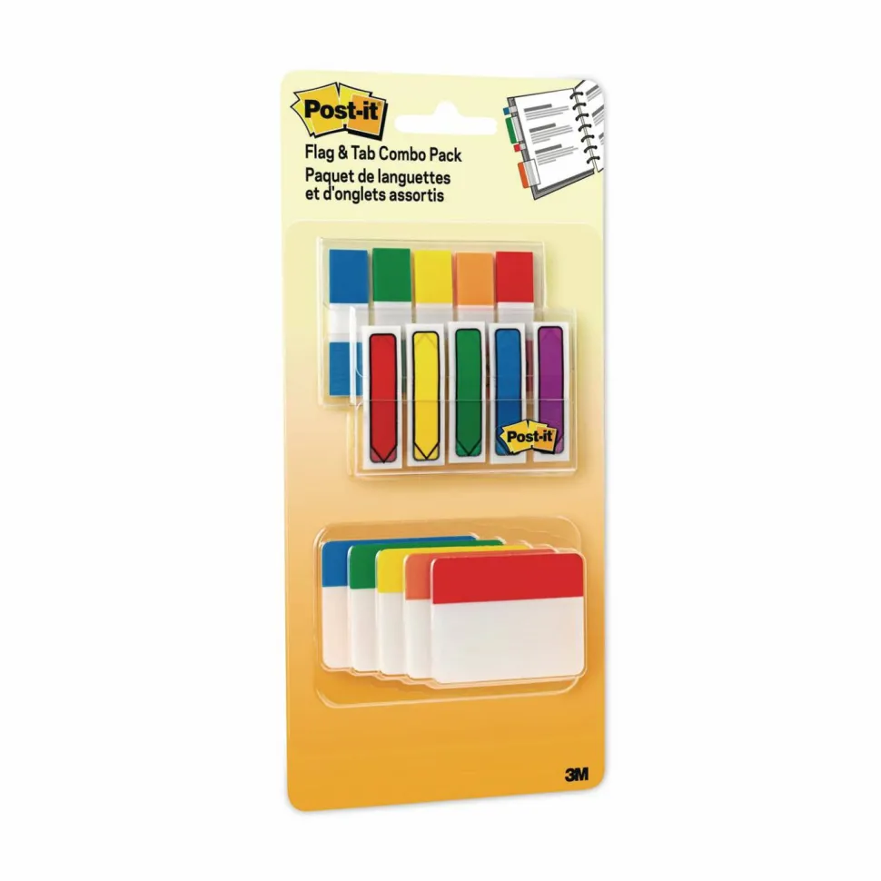 Post-it Flags and Tabs Combo Pack, Assorted Primary Colors, 230/Pack