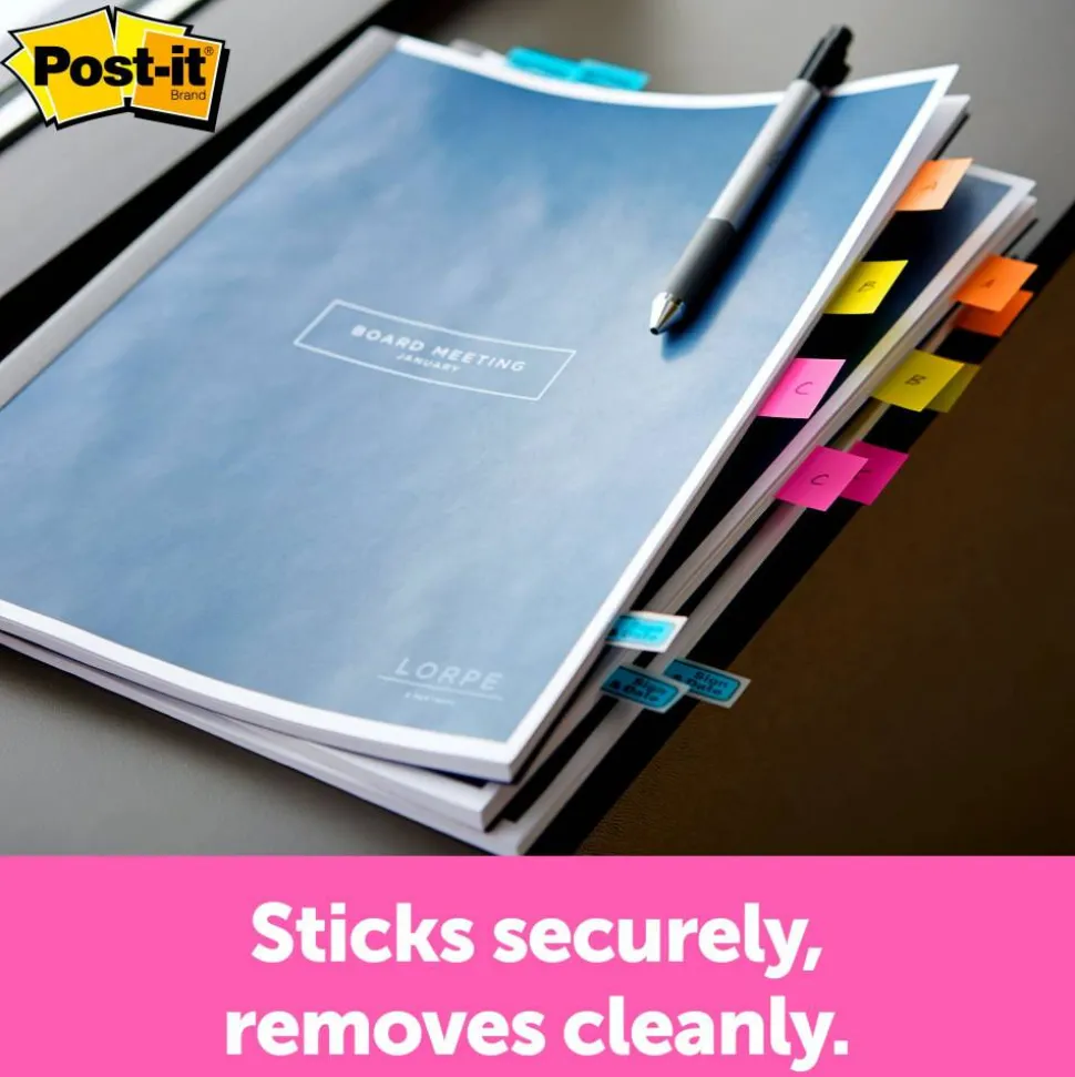 Post-it Flags in Desk Grip Dispenser, 1" x 1 -11/16", Yellow, 200 Flags