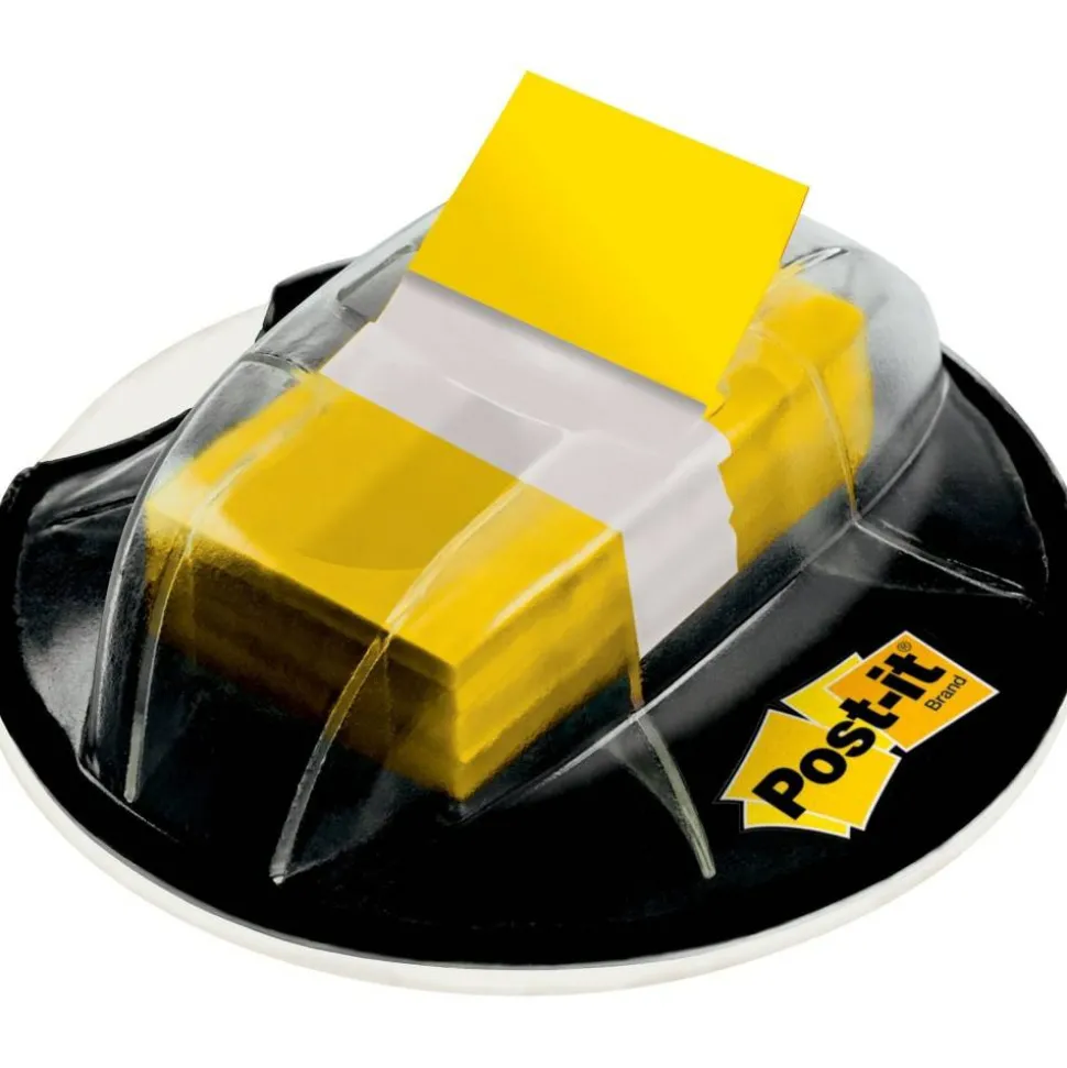 Post-it Flags in Desk Grip Dispenser, 1" x 1 -11/16", Yellow, 200 Flags