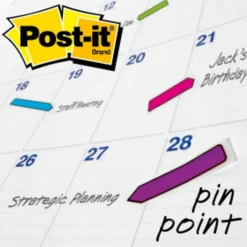 Post-it Flags, .5 in. x 1.7 in., 4 Dispensers, 24 Flags/Dispenser, Assorted Bright Colors, School Supplies for Students, Flags for Textbooks