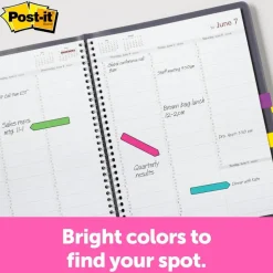 Post-it Flags, .5 in. x 1.7 in., 4 Dispensers, 24 Flags/Dispenser, Assorted Bright Colors, School Supplies for Students, Flags for Textbooks