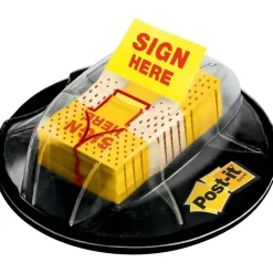 Post-it Flags, 1 in. x 1.7 in., 1 Dispenser, 200 Flags/Dispenser, Yellow, Printed 