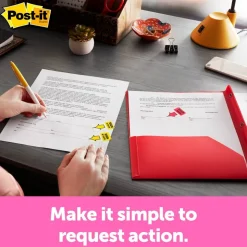 Post-it Flags, 1 in. x 1.7 in., 12 Dispensers, 50 Flags/Dispenser, Yellow, Printed 