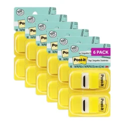 Post-it Flags, 1 in. x 1.7 in., 12 Dispensers, 50 Flags/Dispenser, Yellow, School Supplies for Students, Flags for Textbooks and Notebooks