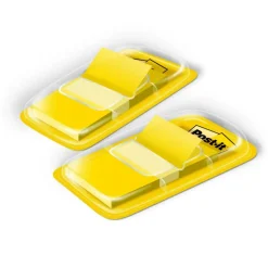 Post-it Flags, 1 in. x 1.7 in., 2 Dispensers, 50 Flags/Dispenser, Yellow, School Supplies for Students, Tabs for Textbooks and Notebooks