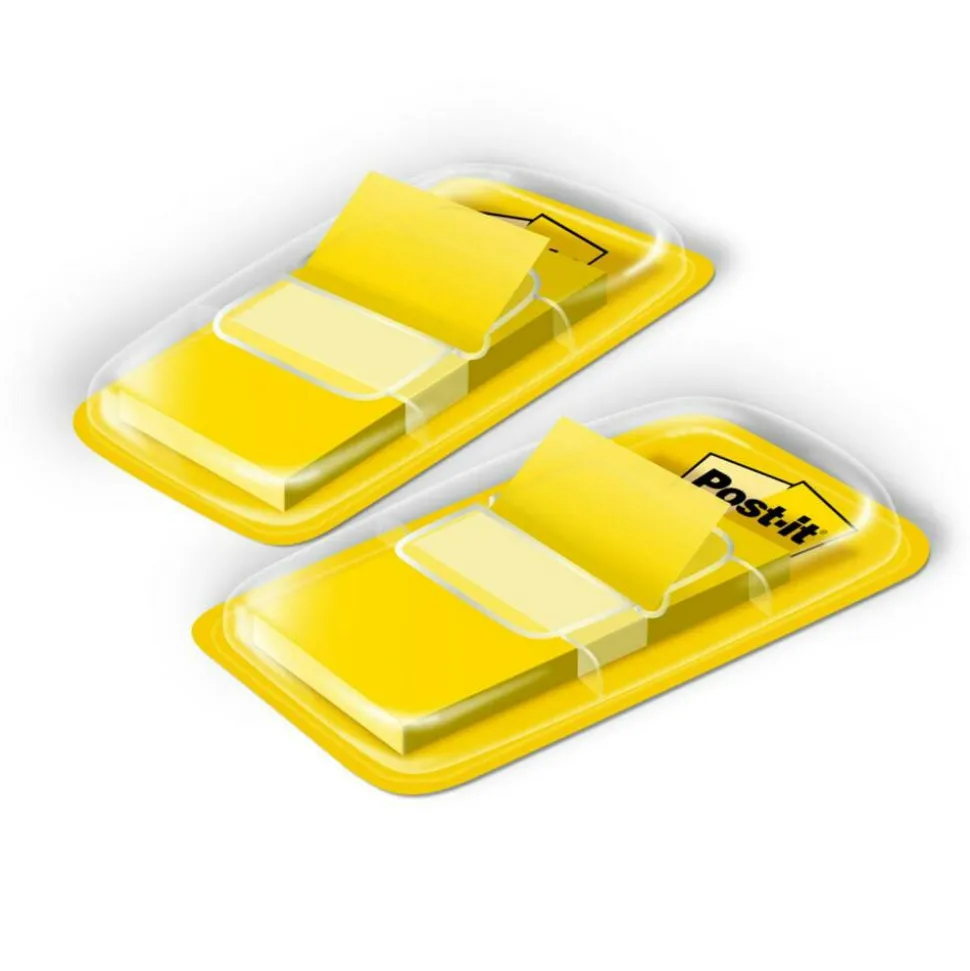Post-it Flags, 1 in. x 1.7 in., 2 Dispensers, 50 Flags/Dispenser, Yellow, School Supplies for Students, Tabs for Textbooks and Notebooks
